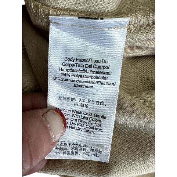 DKNY Full-Zip Hoodie Long Sleeve Elastic Hem Cuffs Velour Gold Tan Women's M NWT - Picture 11 of 11